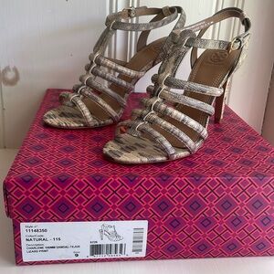 TORY BURCH CHARLENE in Natural/ Sandal-Tejus Lizard Print